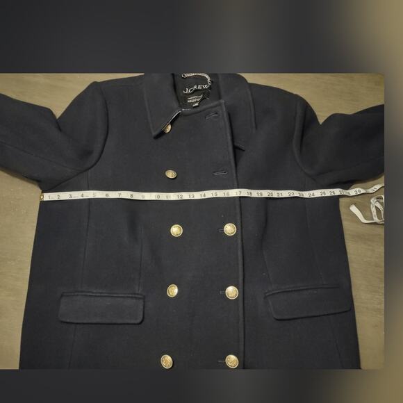J.Crew $428 Warwick Topcoat Italian Stadium Cloth Wool Blend Navy Coat Size 22 - Picture 6 of 15